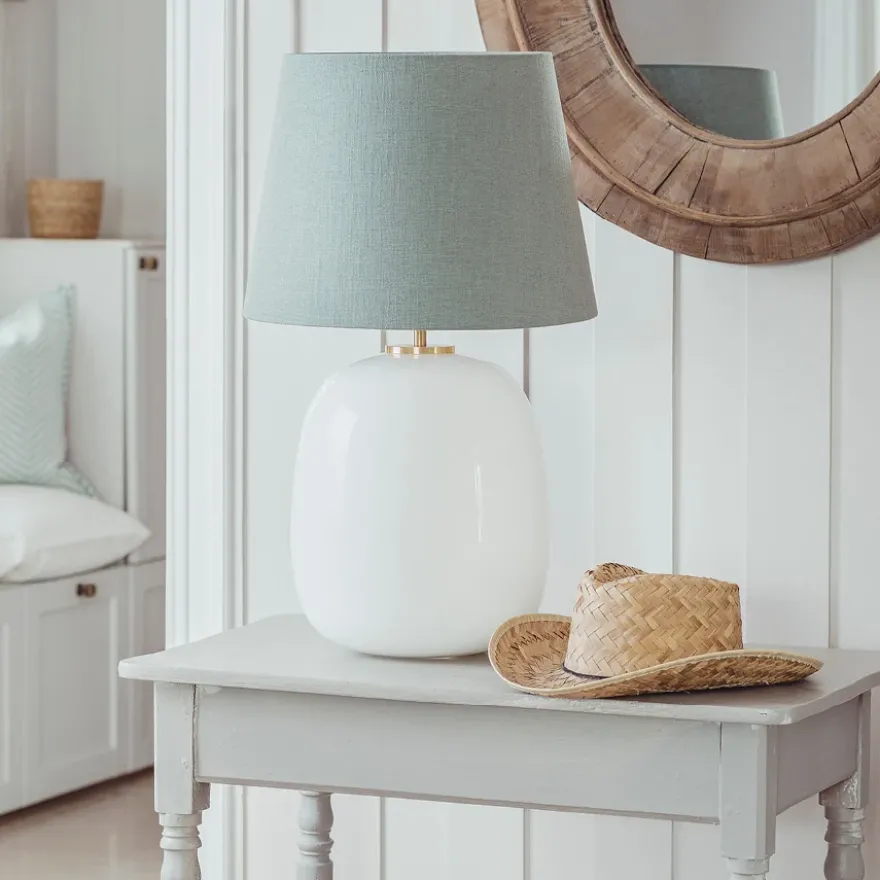 Austra Bordlampe Hvit 40*30*38 Beige skjerm