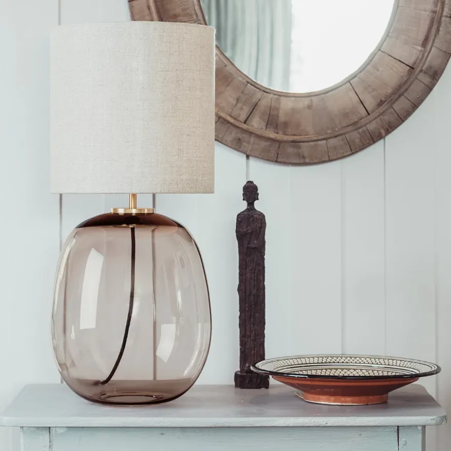 Austra Bordlampe Hvit 35*30 Blågrønn skjerm