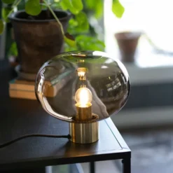 BORDLAMPE 4169 SMALL KAKAO M. MESSING SOKKEL