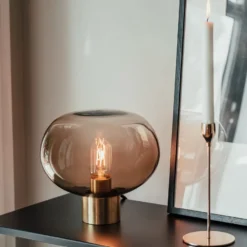 BORDLAMPE 4169 SMALL KAKAO M. MESSING SOKKEL