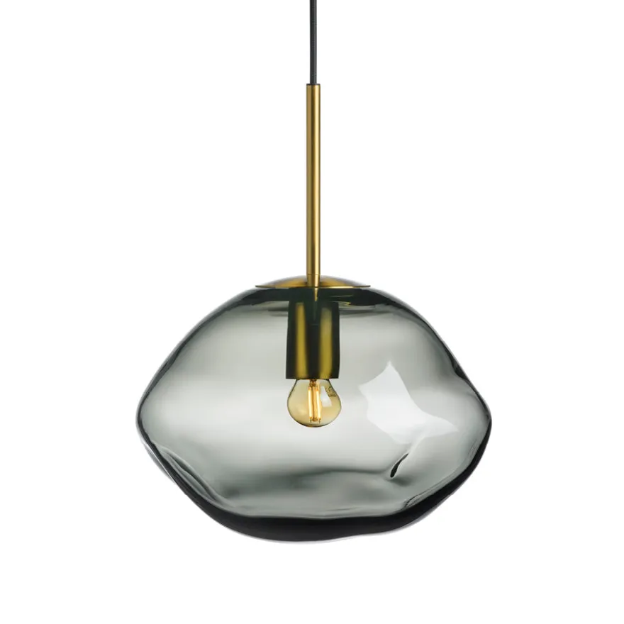 CRYSTAL STONE PENDELLAMPE LYS RØKGRÅ