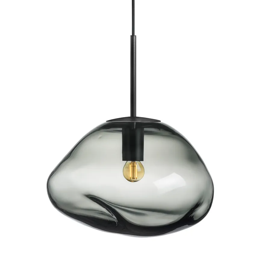 CRYSTAL STONE PENDELLAMPE LYS RØKGRÅ