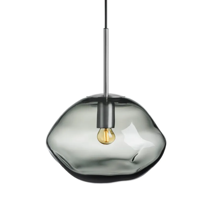 CRYSTAL STONE PENDELLAMPE LYS RØKGRÅ
