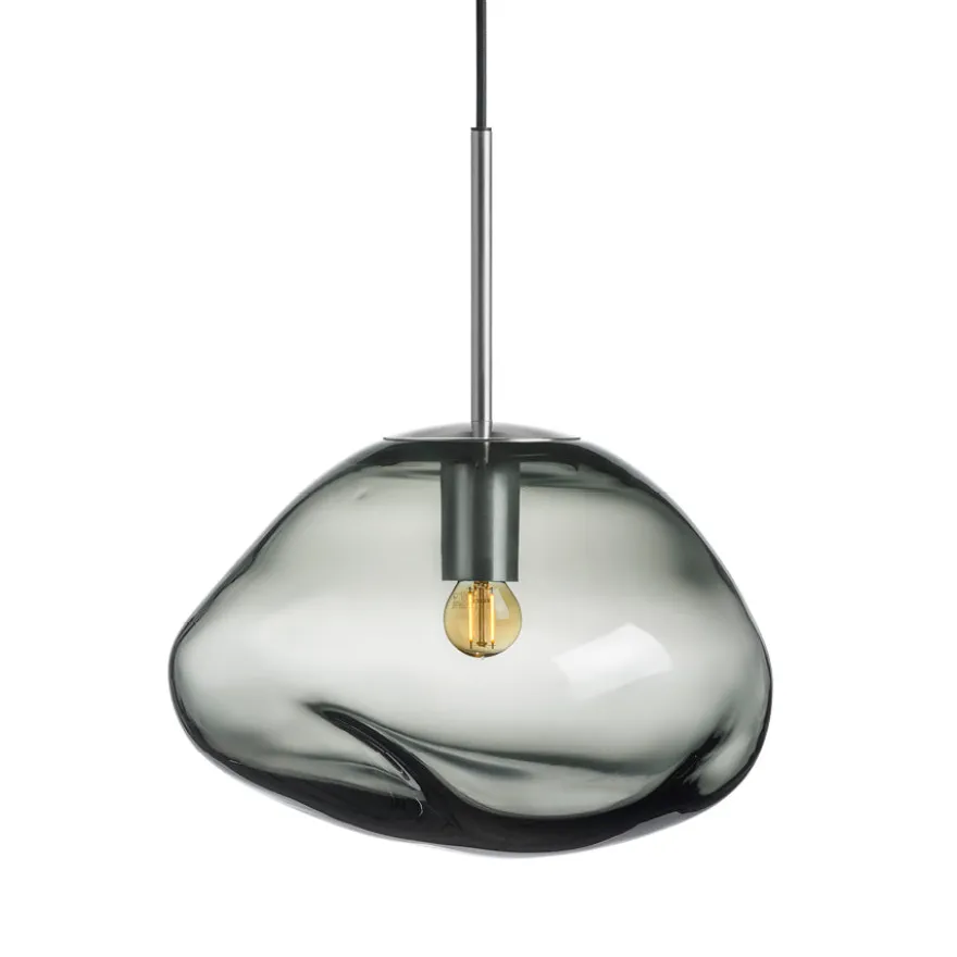 CRYSTAL STONE PENDELLAMPE LYS RØKGRÅ