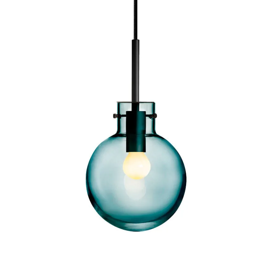 KRYSTALLKULE TAKLAMPE GLATT BLÅGRØNN 160MM