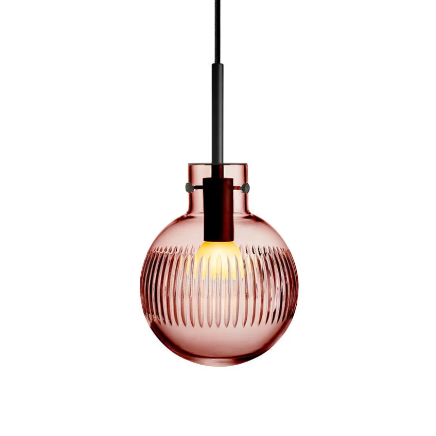 KRYSTALLKULE TAKLAMPE SKJÆR MORGENRØD 160MM