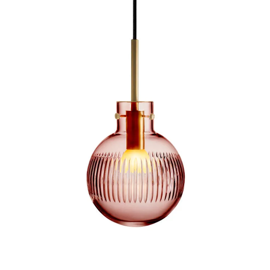 KRYSTALLKULE TAKLAMPE SKJÆR MORGENRØD 160MM