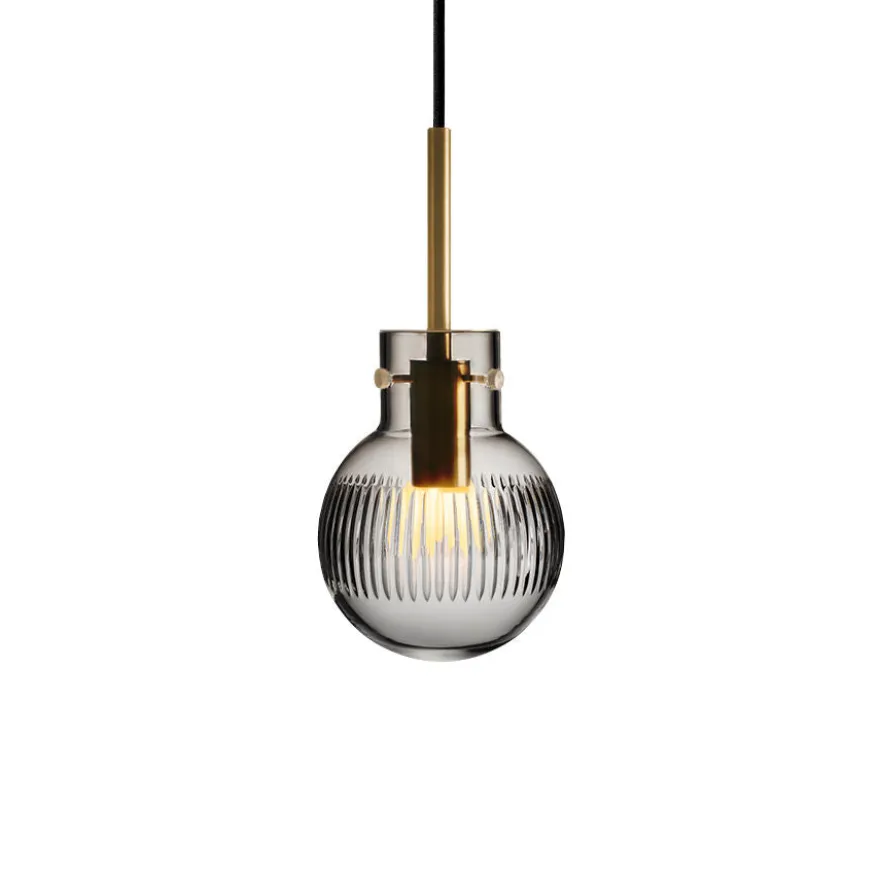KRYSTALLKULE TAKLAMPE SKJÆR RØKGRÅ 120MM