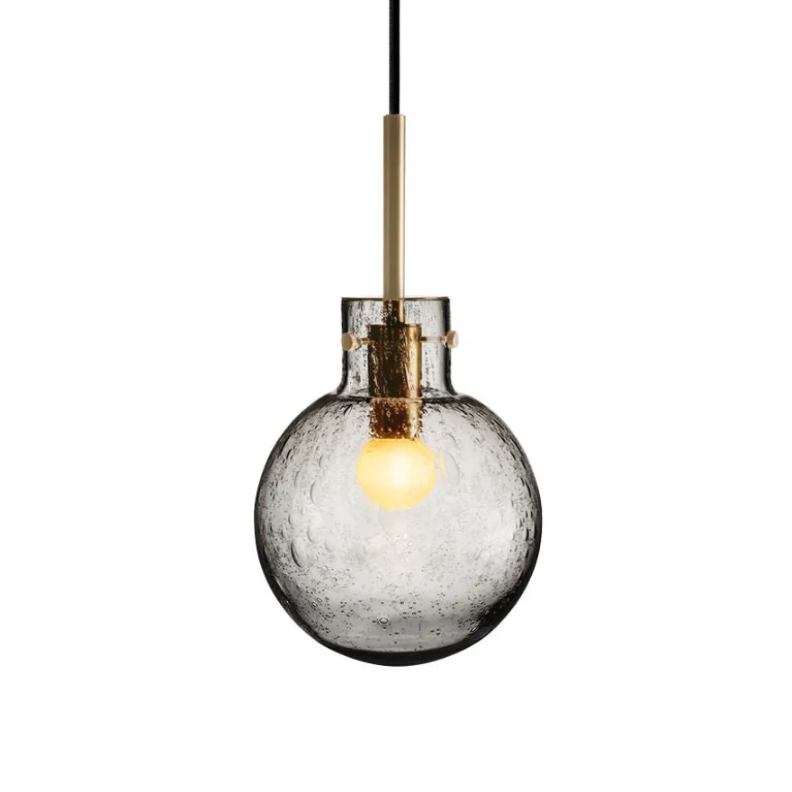 KRYSTALLKULE TAKLAMPE SODA RØKGRÅ 160MM