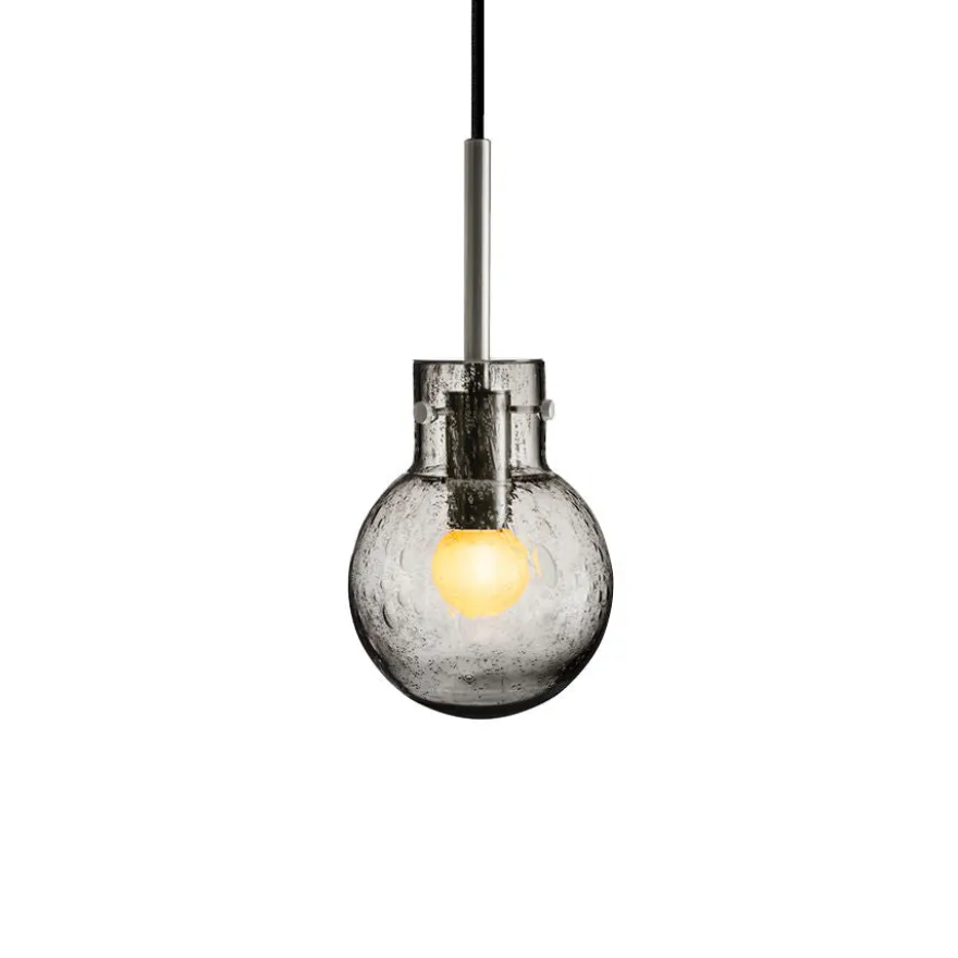 KRYSTALLKULE TAKLAMPE SODA RØKGRÅ 120MM