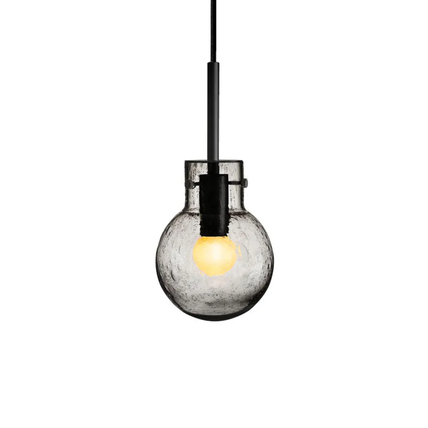 KRYSTALLKULE TAKLAMPE SODA RØKGRÅ 120MM