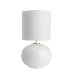 SENJA BORDLAMPE HVIT M. MESSING ARMATUR, HVIT 30*30 SKJERM